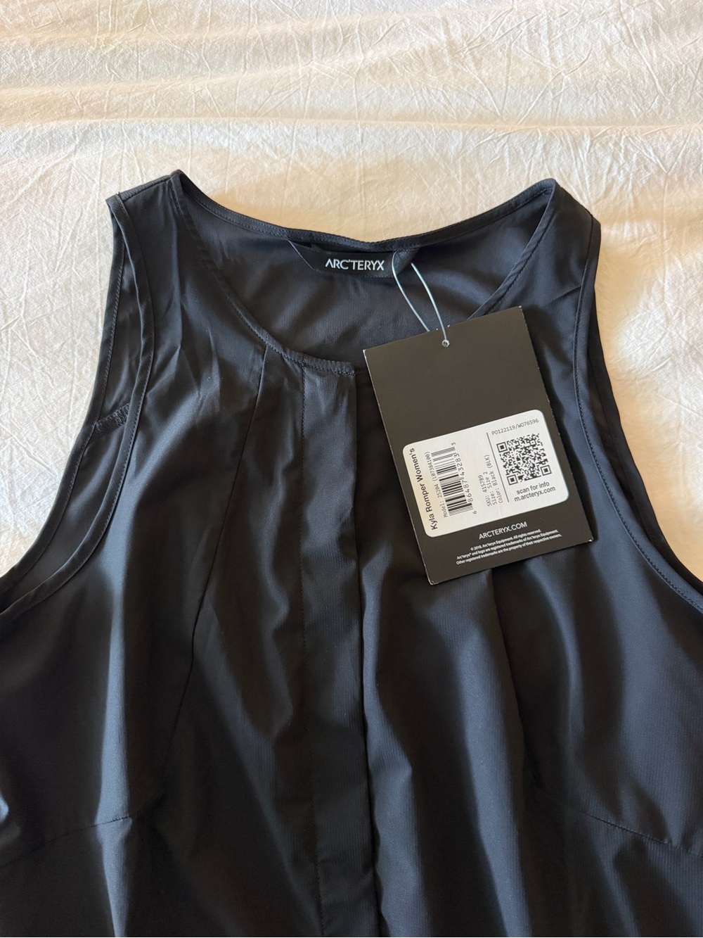 NWT Arcteryx Kyla Romper Womens Size 2 Black Sleeveless Athletic Romper - Picture 5 of 8